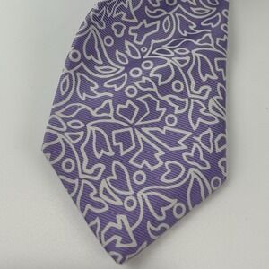 Ben Silver Charleston Drake's London Silk Tie Lavender Floral Hand Made England